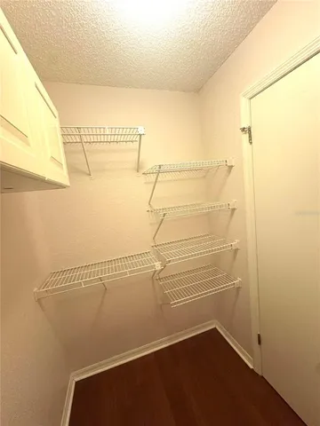 a view of small space with empty racks