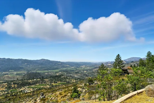 a view of a dry yard with wooden fence