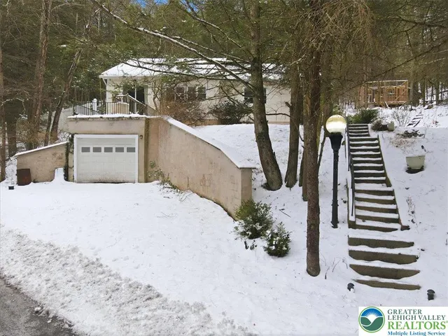 a picture of tree with house in the background