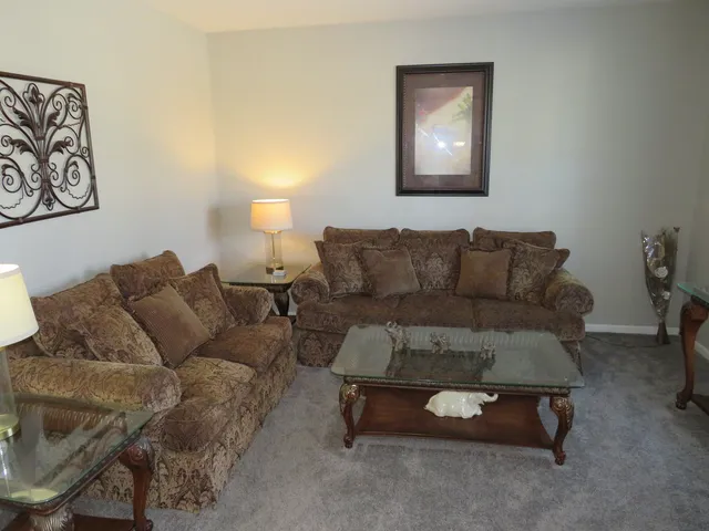 a living room with furniture and a couch