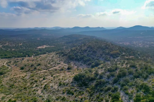 a view of a field with an ocean
