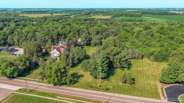 a view of a garden from a balcony