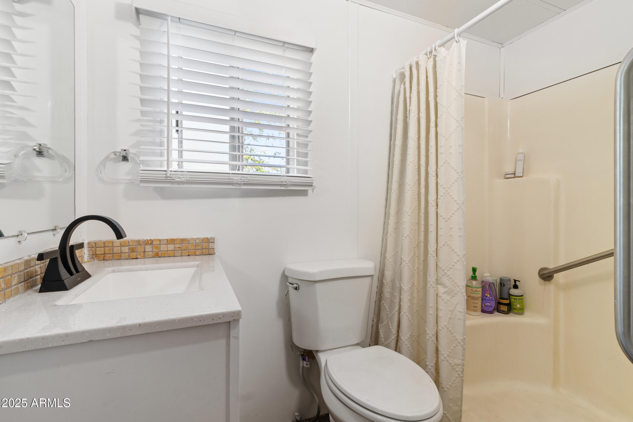 701 South Dobson Road, Unit 357 Mesa, AZ 85202 - Photo 11 of 66 a bathroom with a sink a toilet and a mirror