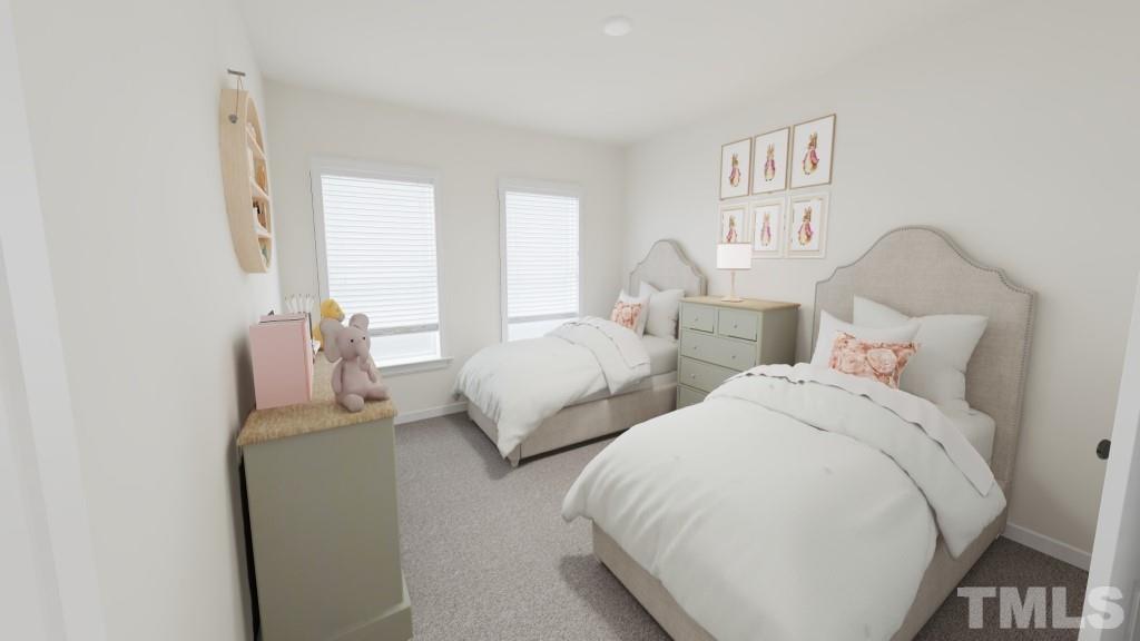 6928 Leesville Road, Unit 5 Raleigh, NC 27613 - Photo 5 of 16 a bedroom with two beds and painted walls