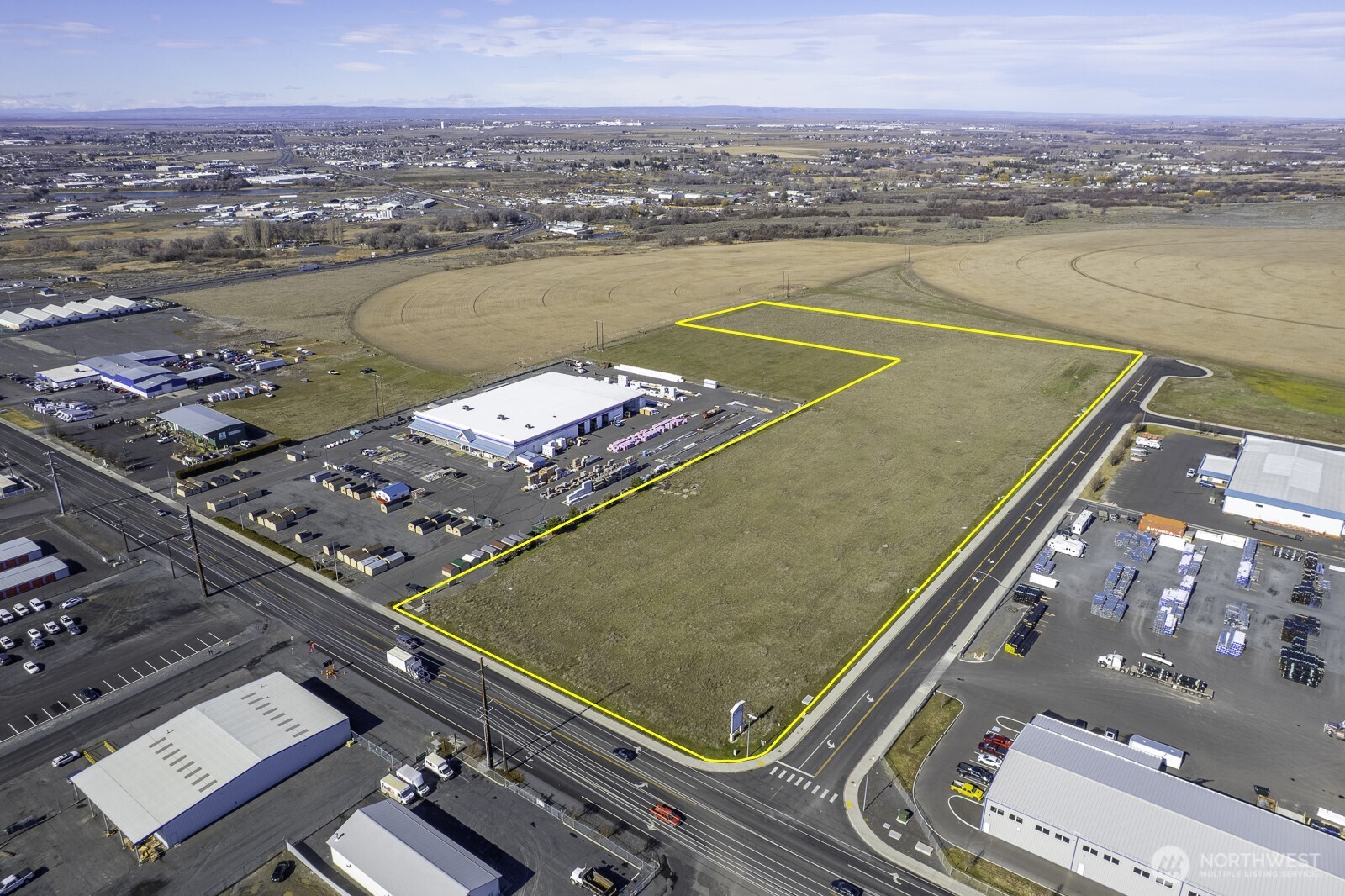 an aerial view of a city