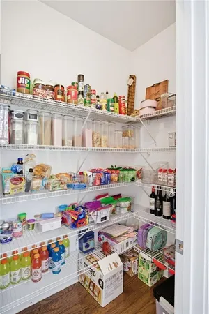 a cabinet with storage and utility