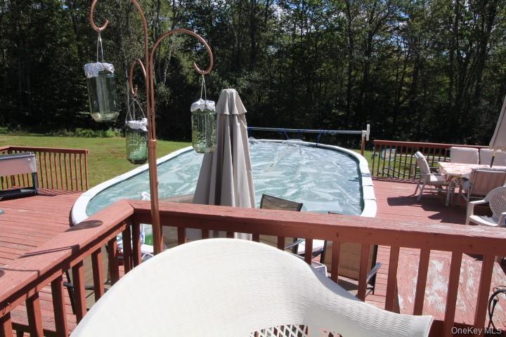 226 Goff Road, Unit 24 Livingston Manor, NY 12758 - Photo 40 of 49 a view of deck with furniture and trees
