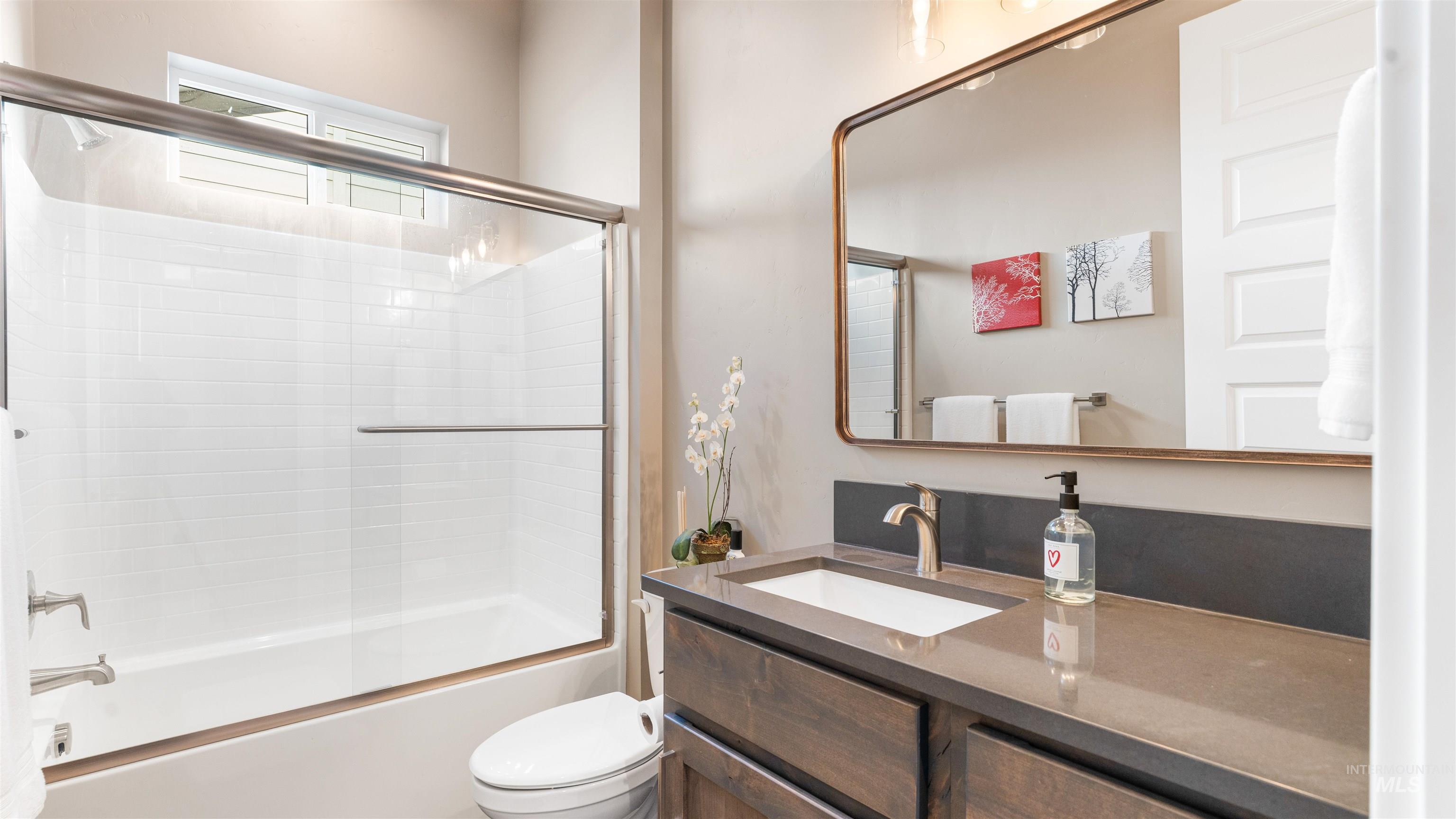 4676 South Abbot Meridian, ID 83642 - Photo 33 of 49 Full bath featuring vanity and combined bath / shower with glass door