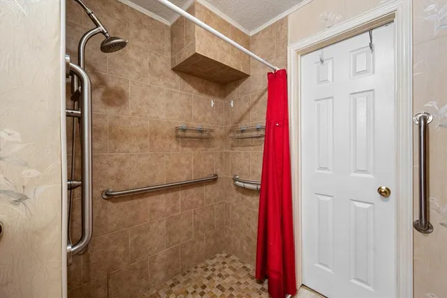 a bathroom with a shower