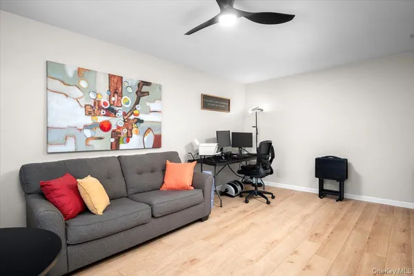 a living room with furniture and a couch