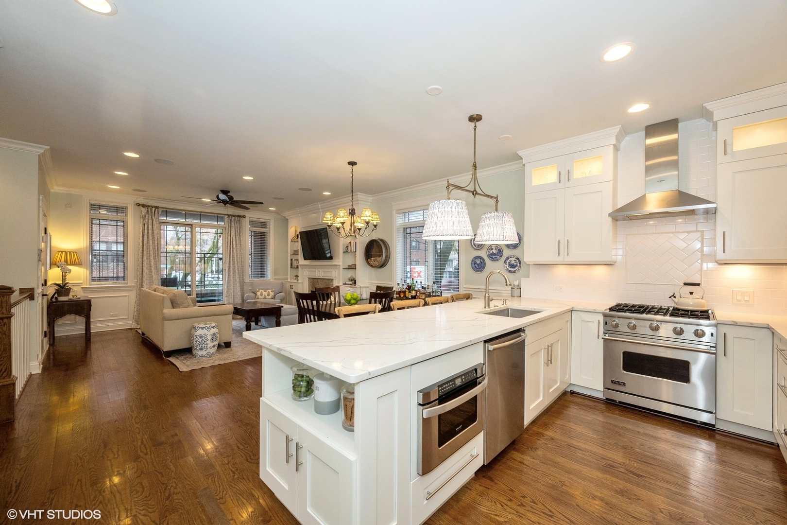 858 West Diversey Parkway, Unit 1W Chicago, IL 60614 - Photo 6 of 20 a view of kitchen with sink stove and wooden floor