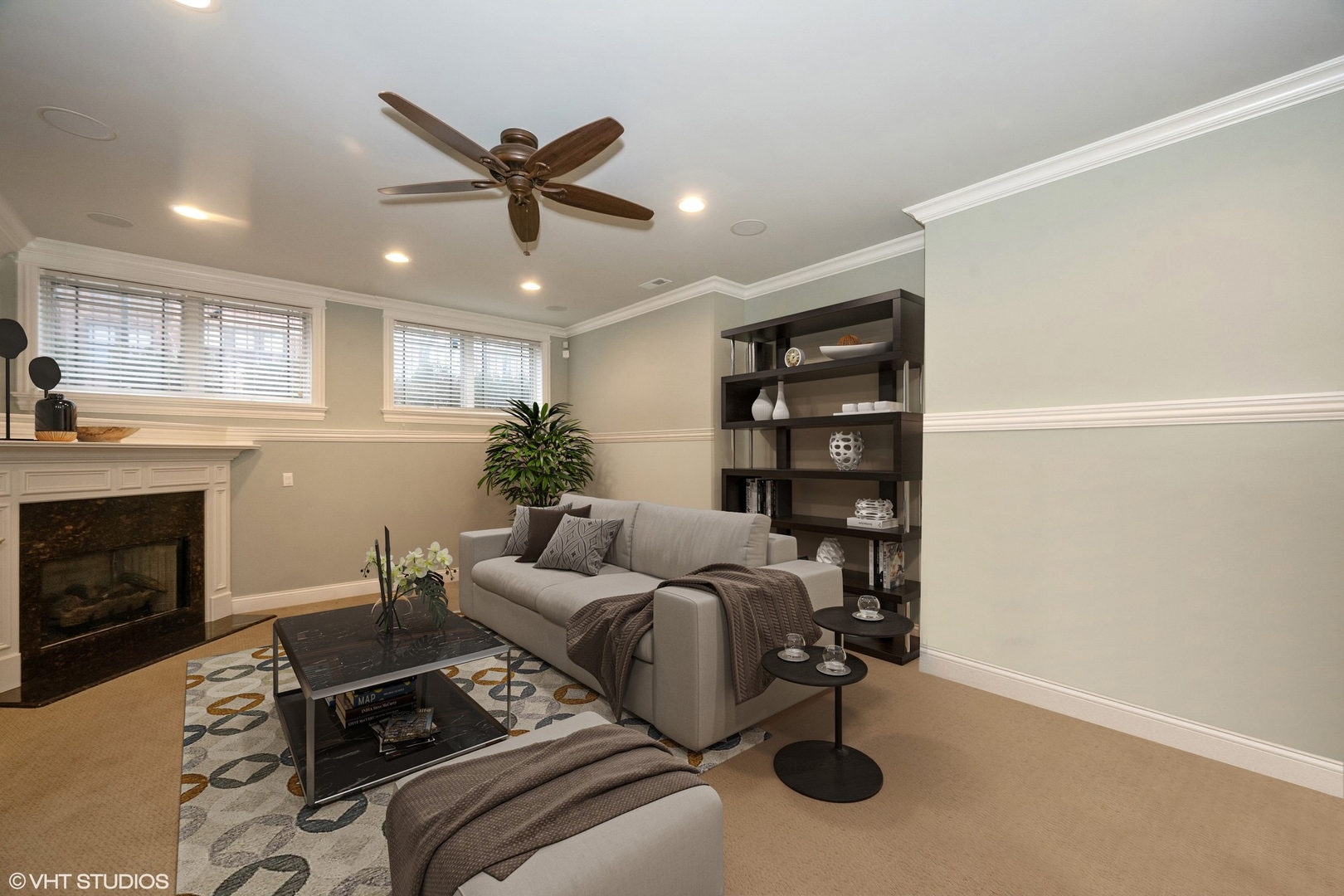 858 West Diversey Parkway, Unit 1W Chicago, IL 60614 - Photo 8 of 20 a living room with furniture a window and a fireplace