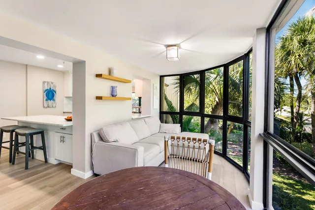 a view of porch with furniture and outdoor space