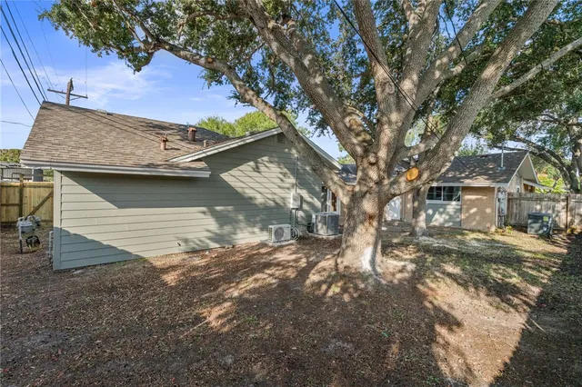 a view of backyard of house