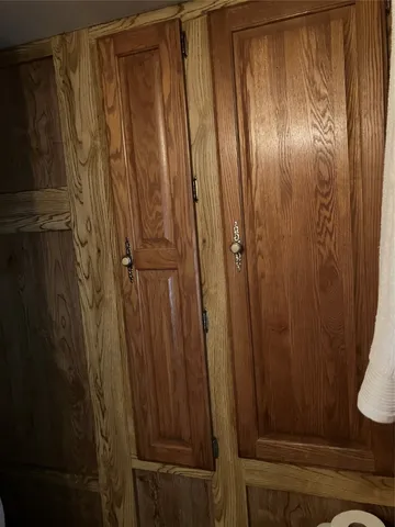 a view of wooden door