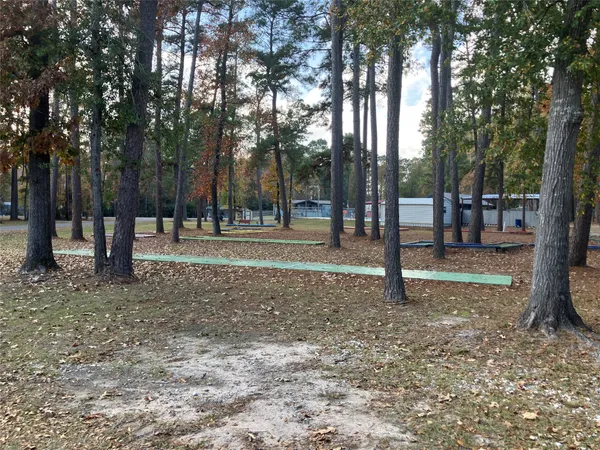 a view of a park with swings