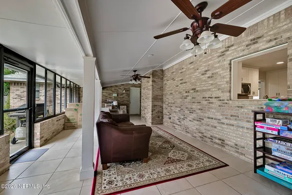 a living room with furniture