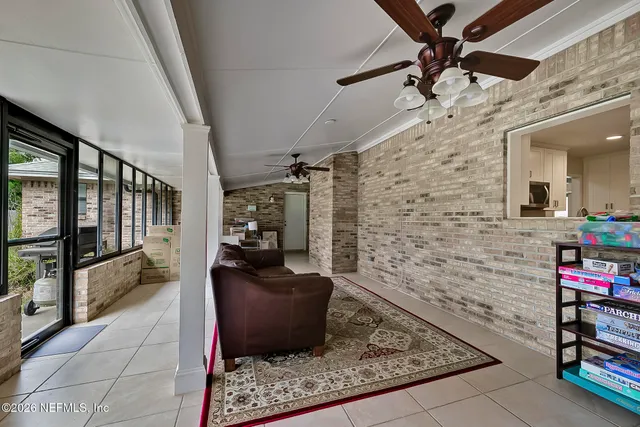 a living room with furniture