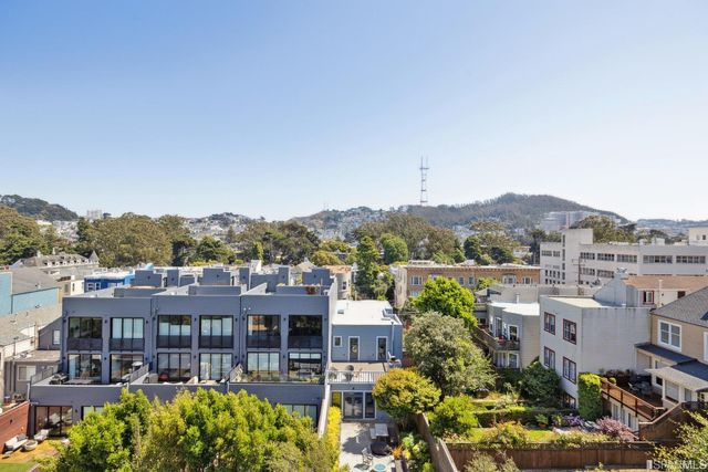 a view of a lake with a city