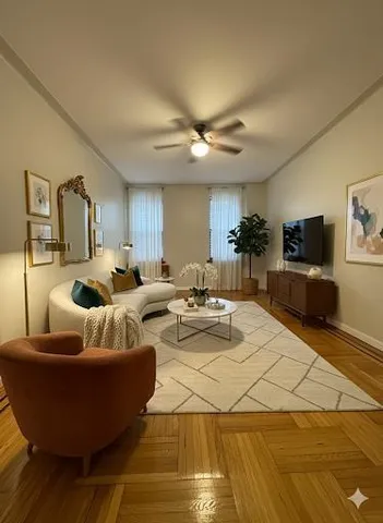 a workspace with furniture and window