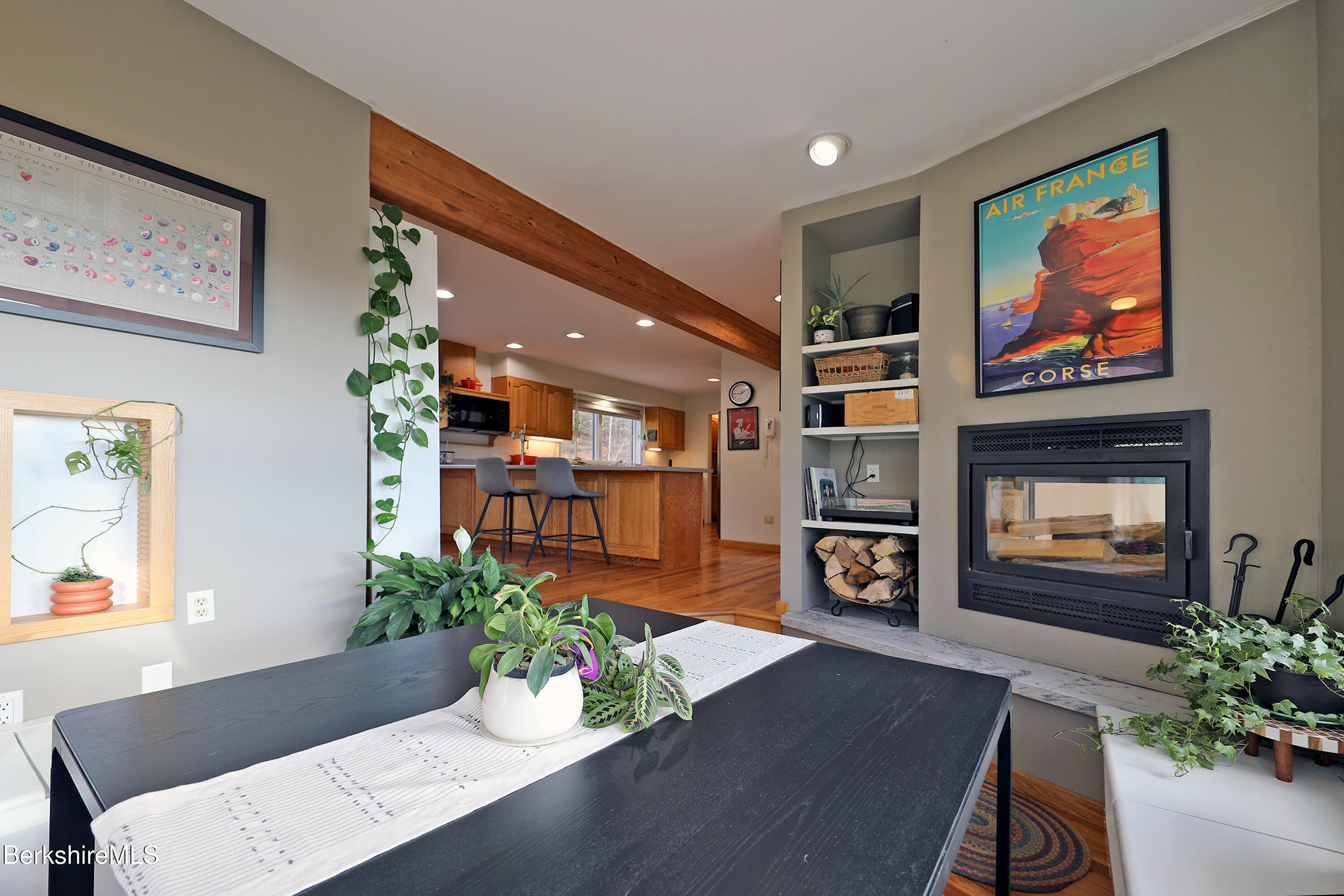 126 Temple Road New Lebanon, NY 12125 - Photo 15 of 70 a living room with fireplace furniture and a flat screen tv