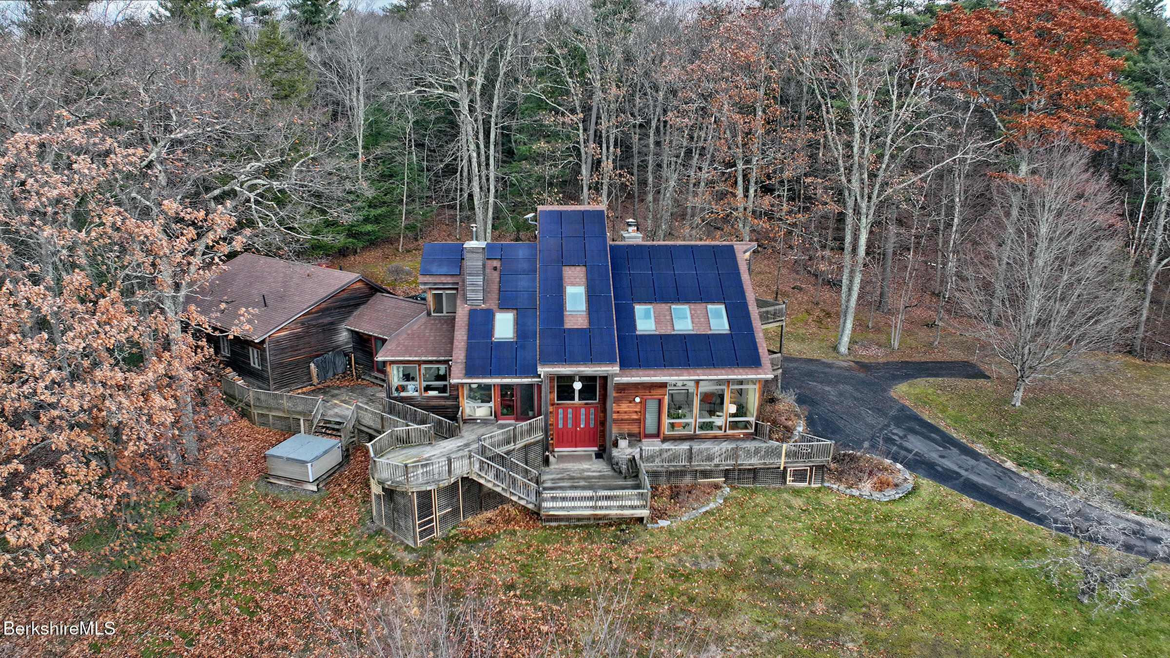126 Temple Road New Lebanon, NY 12125 - Photo 36 of 70 an aerial view of a house with a yard basket ball court and outdoor seating