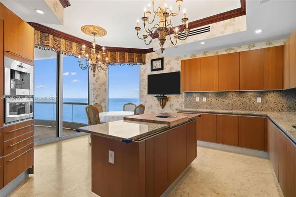 a view of an outdoor space and an ocean view