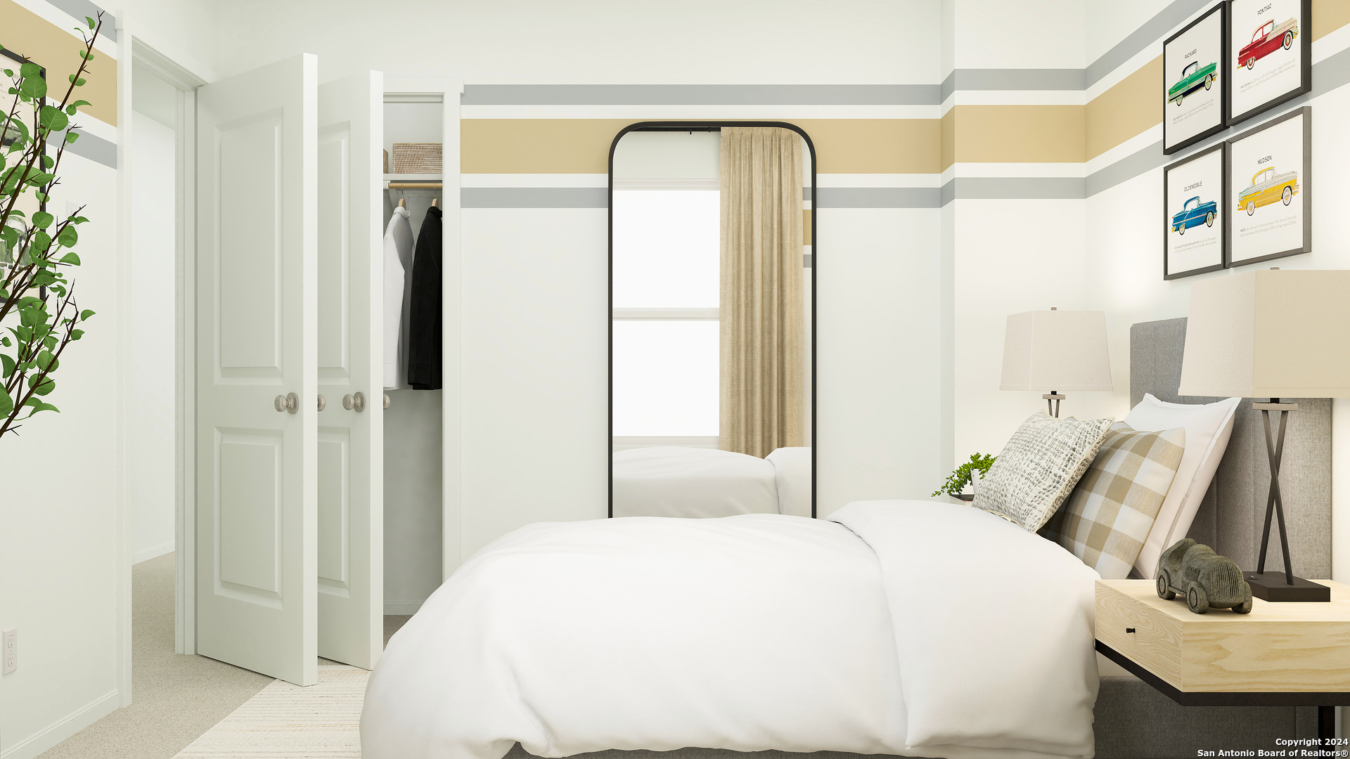 11910 Spiderwort Ridge Converse, TX 78109 - Photo 20 of 22 a bedroom with a bed and a mirror