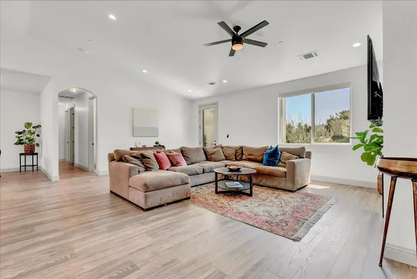 a living room with furniture
