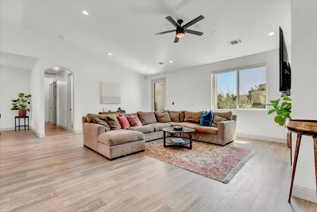 a living room with furniture