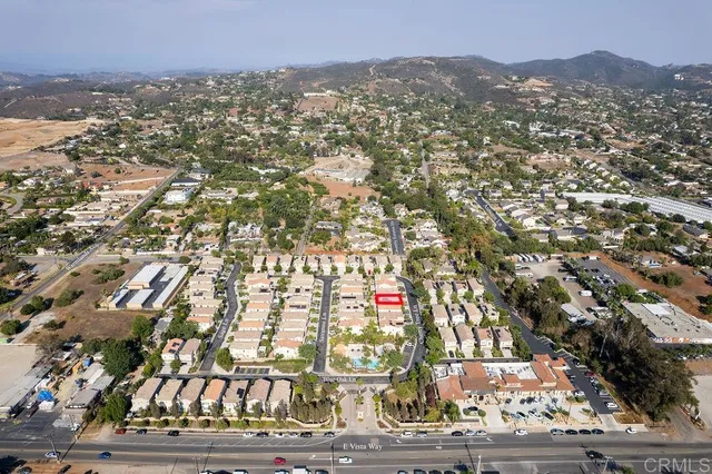 an aerial view of multiple house