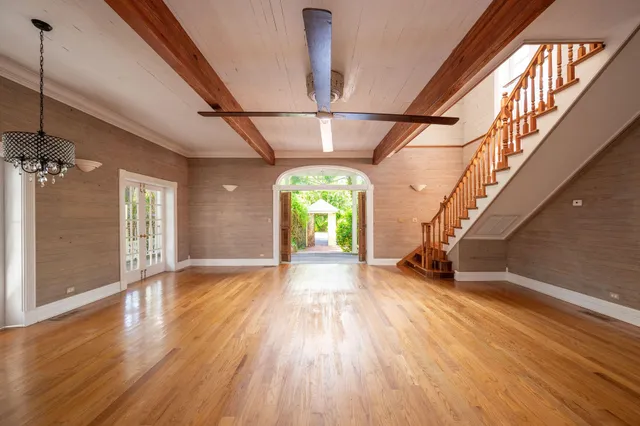 a view of entryway with wooden floor