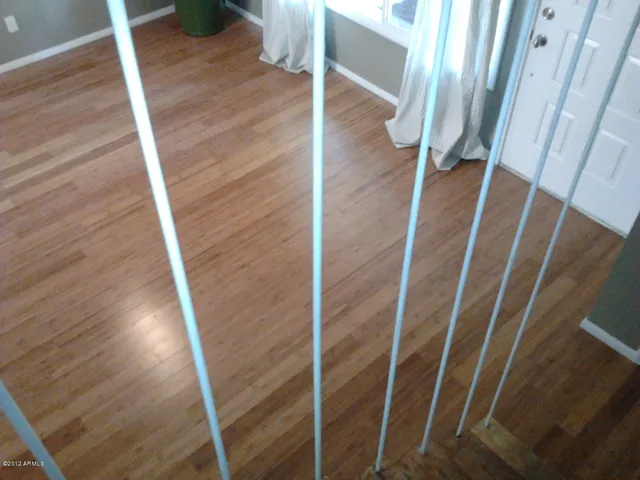 a view of wooden door