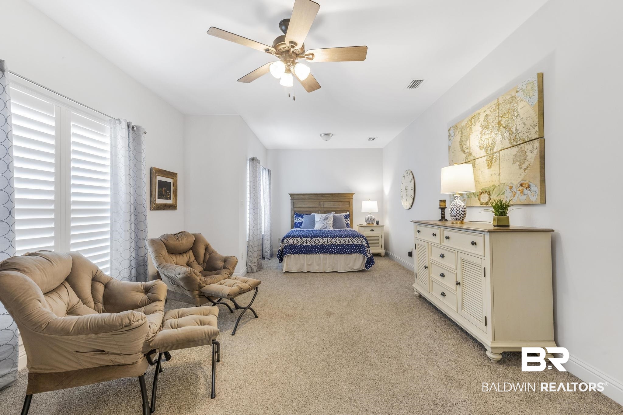 29949 Dolive Ridge Daphne, AL 36527 - Photo 35 of 55 Spacious room featuring neutral carpeting, white walls, and a ceiling fan with integrated lighting