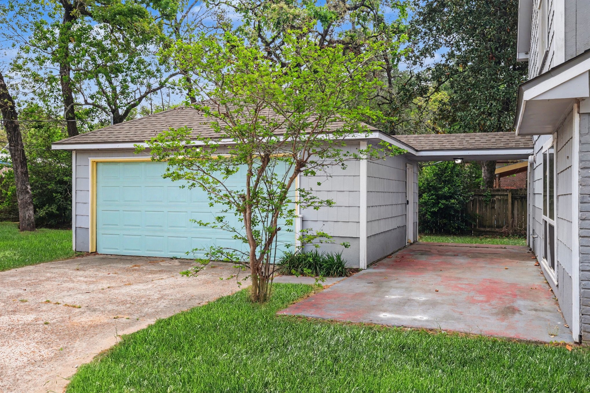 107 Carriage Lane Conroe, TX 77385 - Photo 25 of 26 a small garden covered with tall trees
