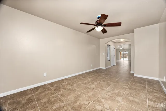 a view of a hall with a yard