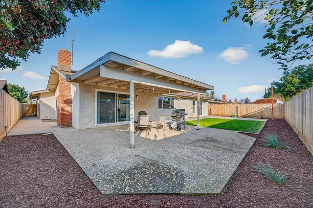 a porch with seating space