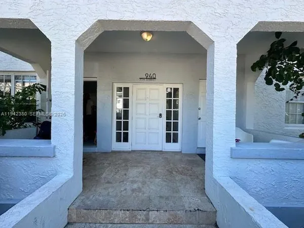 a view of front door of house