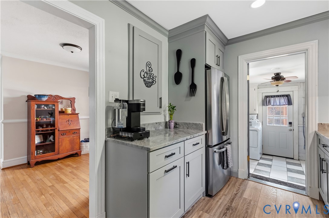 2107 Lennox Road Henrico, VA 23228 - Photo 19 of 47 Kitchen featuring light gray cabinetry with dark h