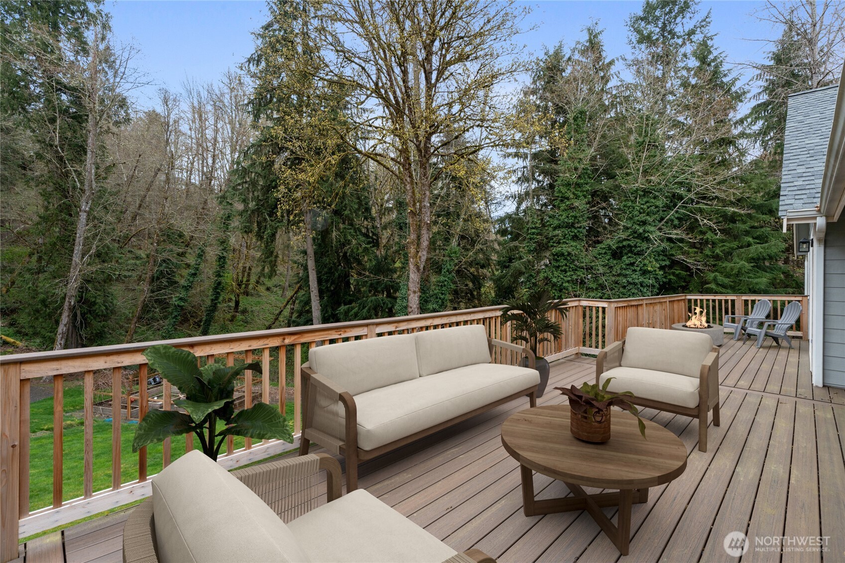 3841 Mari Lane Southeast Olympia, WA 98513 - Photo 25 of 40 a roof deck with couches and wooden floor