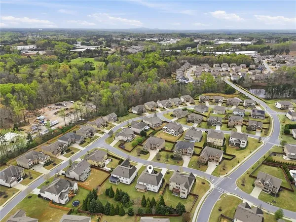 an aerial view of a city