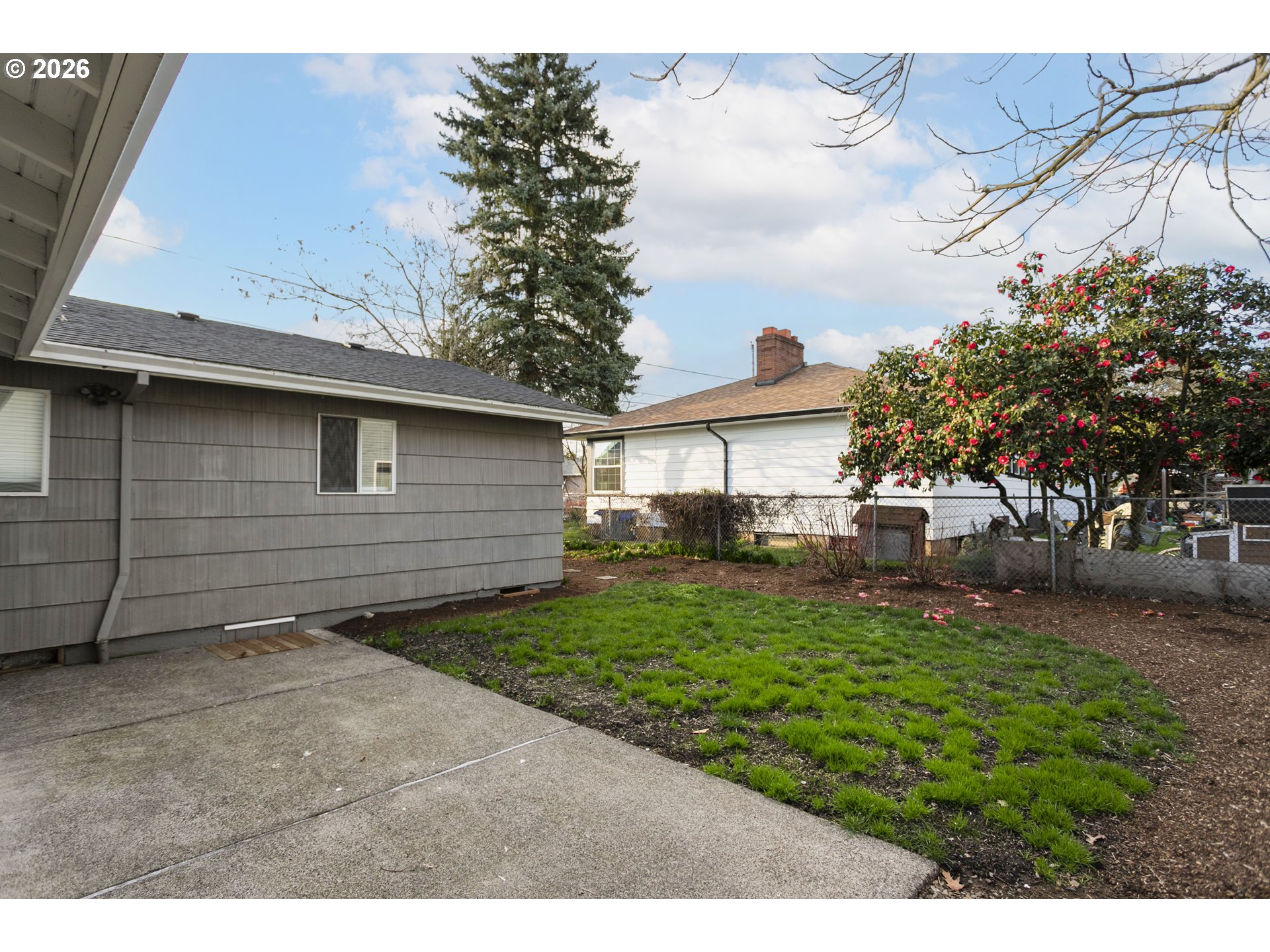 8705 Southeast Pardee Street Portland, OR 97266 - Photo 25 of 32 a view of a backyard with plants and a large tree