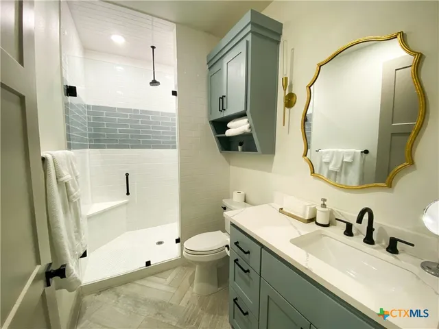 a view of a lake with a yard