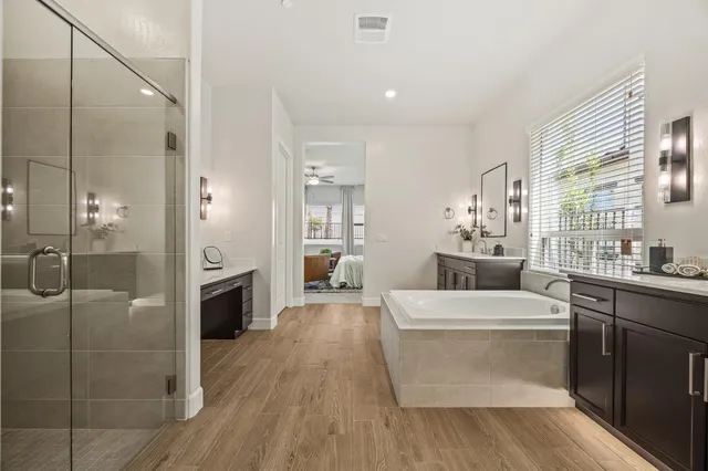 a large room with a lot of counter space and appliances