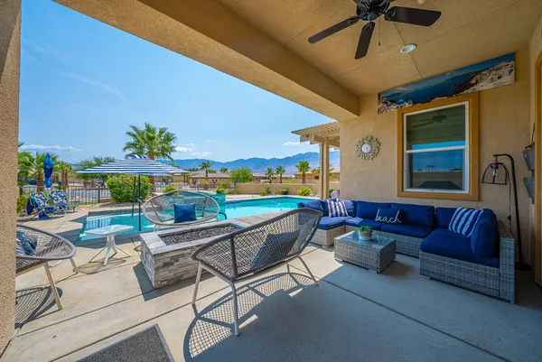 a outdoor living space with furniture