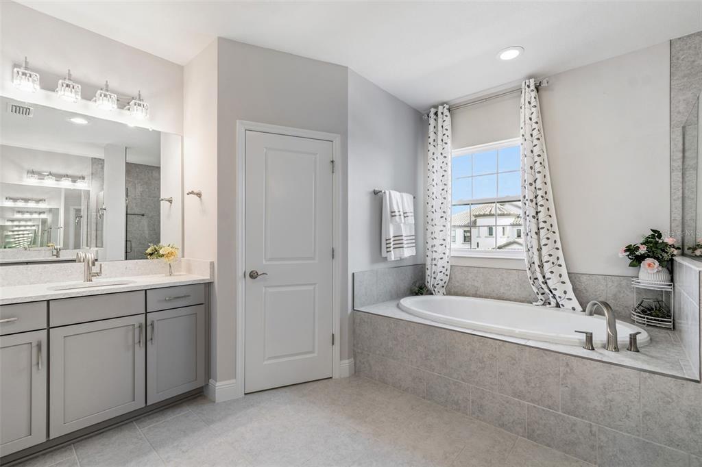 10863 Rustic Timber Loop San Antonio, FL 33576 - Photo 39 of 56 a bathroom with a tub sink and mirror