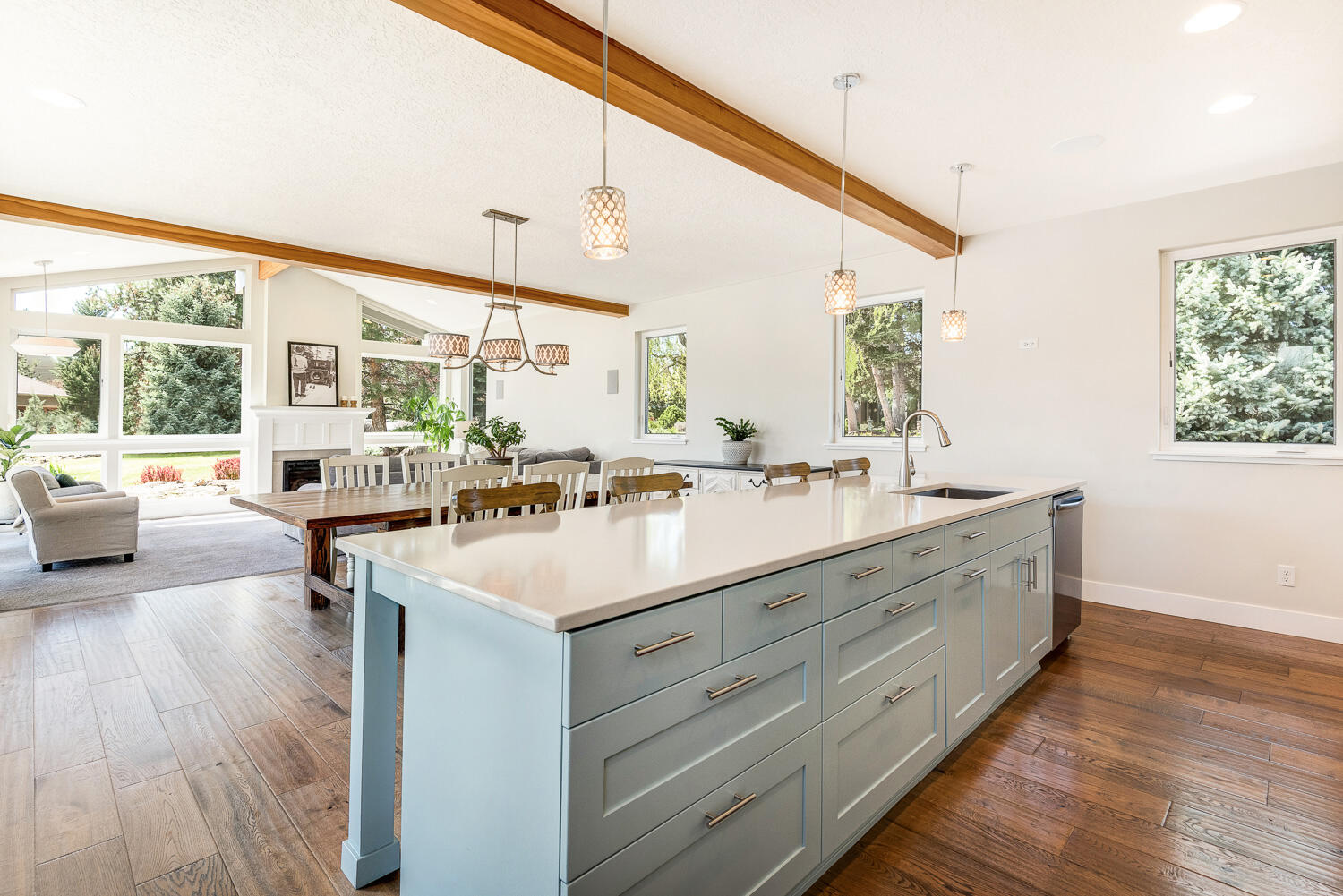 61510 Southwest Longview Street Bend, OR 97702 - Photo 22 of 43 a large white kitchen with a large window