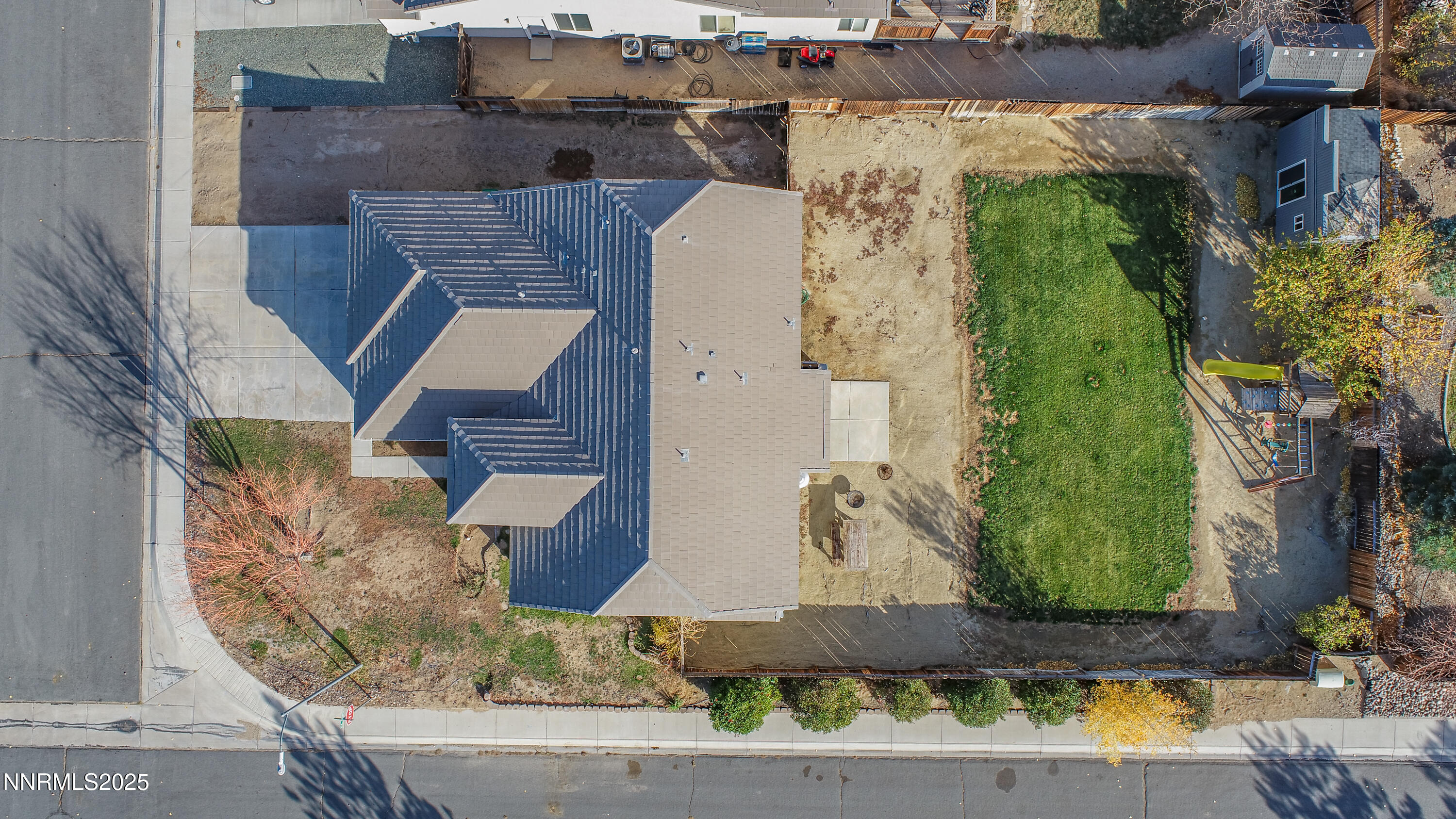 117 Elk Horn Drive Dayton, NV 89403 - Photo 58 of 59 an aerial view of a house with garden space and street view