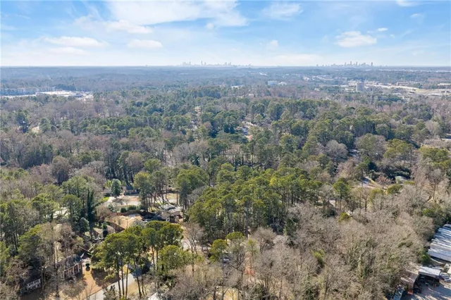 an aerial view of multiple house