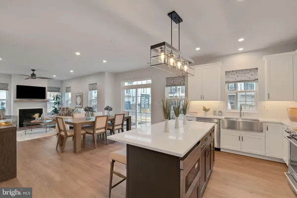 a kitchen with lots of counter top space